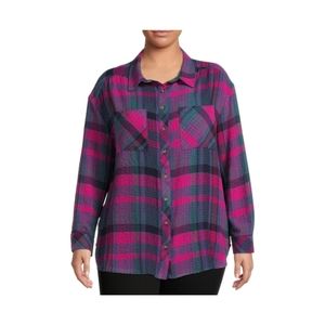 Terra and sky plaid shirt 2x